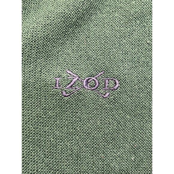 Vintage Izod 80's V-Neck Hunter Green Acrylic Long sleeve Sweater Size Large - Picture 4 of 9